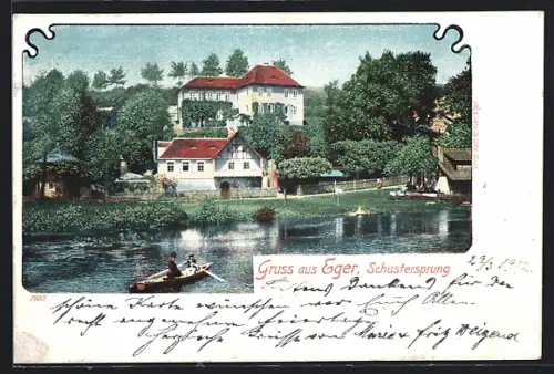 AK Eger, Schustersprung, Urlauber im Ruderboot