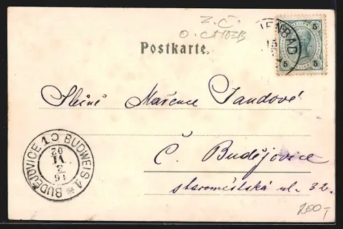 AK Marienbad, Blick auf das Stadthaus