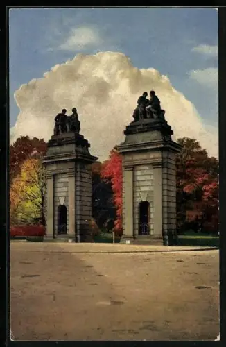 Künstler-AK Photochromie Nr. 4269: Parkanlagen im Herbst