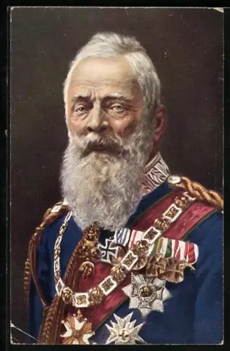 AK Prinzregent Luitpold von Bayern in Uniform mit Orden
