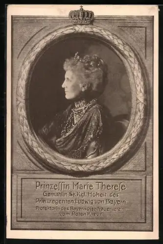 AK Prinzessin Marie Therese von Bayern im Profil