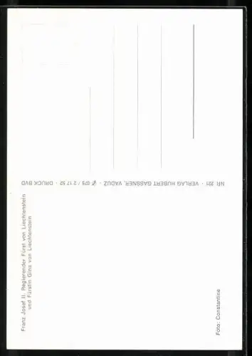 AK Liechtenstein, Fürst Franz Josef II. & Fürstin Gina von Liechtenstein