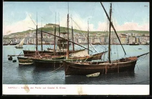 AK Napoli, Veduta del Porto co Calstel S. Elmo