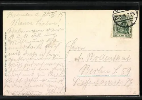 AK Bremen, Segelschiffe im Freihafen 1