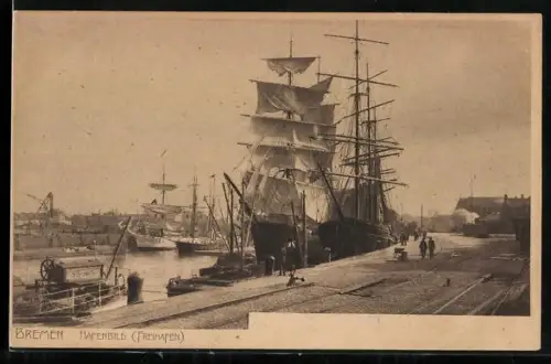 AK Bremen, Hafenbild, Freihafen