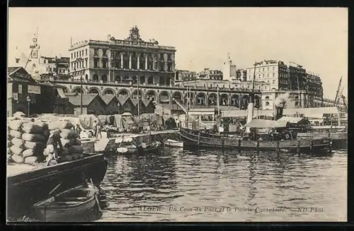 AK Alger, Un Coin du Port et le Palais Consulaire