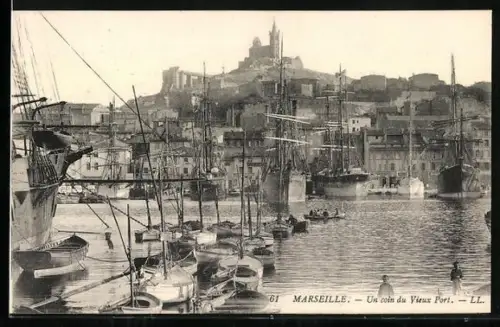 AK Marseille, Un Coin du Vieux Port, Hafen