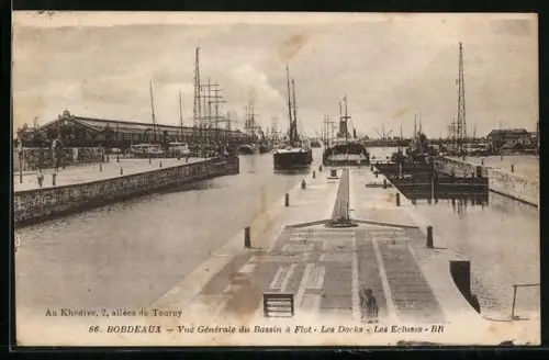 AK Bordeaux, Vue Génsserale du Bassin à Flot