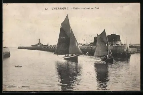 AK Cherbourg, Voiliers rentrant au Port