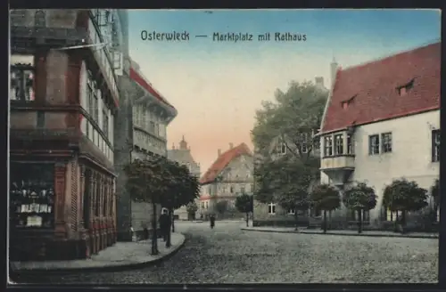 AK Osterwieck, Marktplatz mit Rathaus