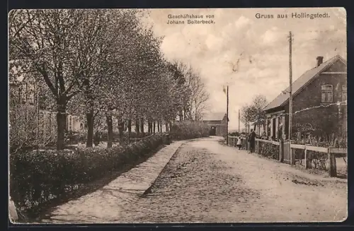 AK Hollingstedt / Schleswig, Geschäftshaus von Johann Solterbeck, Strassenansicht