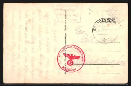 AK Donaueschingen, Lazarett, Reichsadler mit 