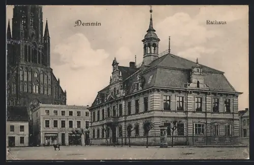 AK Demmin, Blick auf das Rathaus