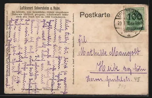 AK Sobernheim a. d. Nahe, Haupteingang zum Kurhaus