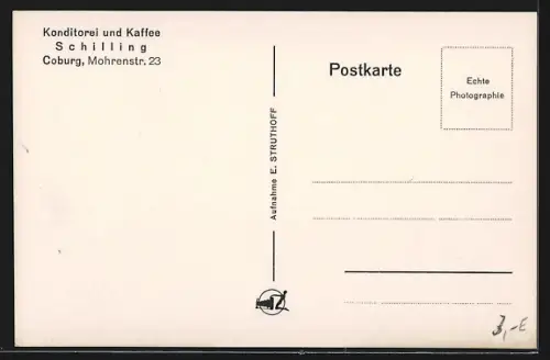 AK Coburg, Konditorei und Kaffee Schilling, Mohrenstrasse 23, Innenansicht