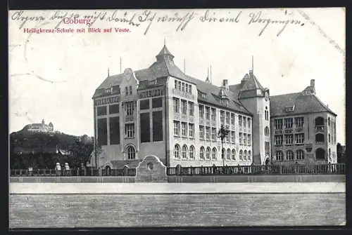 AK Coburg, Heiligkreuz-Schule, Blick auf Veste