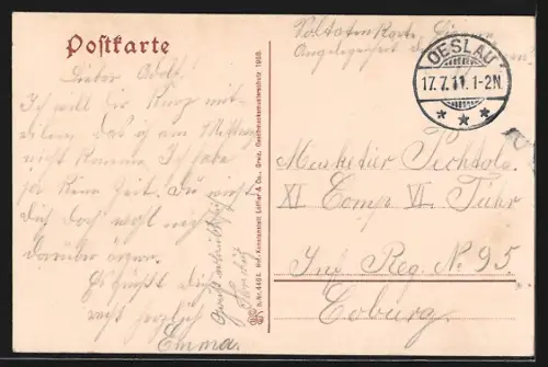 AK Coburg, Heiligkreuz-Schule, Blick auf Veste