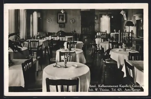 AK Coburg, Hotel Kaffeerestaurant Kapelle, Inh. W. Thinius