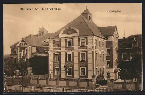 AK Meissen, Haupteingang zum Ländlichen Krankenhaus