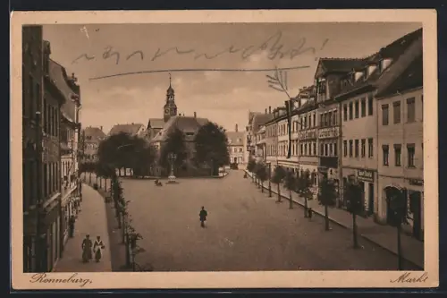 AK Ronneburg / Thüringen, Markt mit Café Central