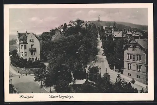 AK Stuttgart, Hasenbergsteige aus der Vogelschau