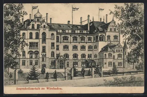 AK Wiesbaden, Augenheilanstalt, Totalansicht