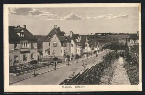 AK Ansbach / Bayern, Jüdtstrasse mit Wohnhäusern