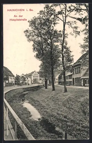 AK Hainichen i. Sa., Partie an der Hospitalstrasse