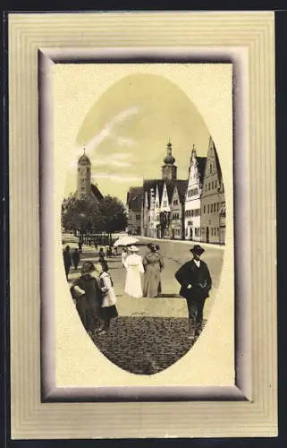 AK Weiden /Oberpf., Strassenpartie mit Blick auf die Kirche