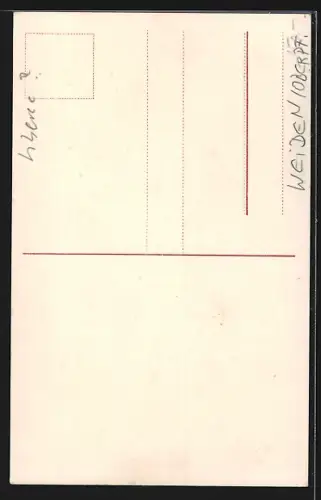 AK Weiden /Oberpf., Strassenpartie mit Blick auf die Kirche