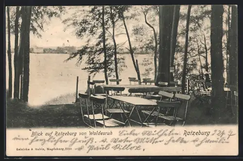 AK Ratzeburg, Blick auf Ratzeburg vom Gasthof Waldesruh