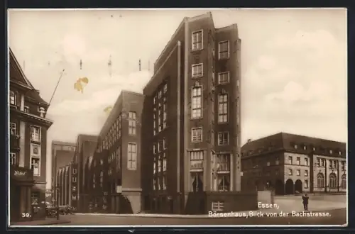 AK Essen / Ruhr, Börsenhaus, Blick von der Bachstrasse