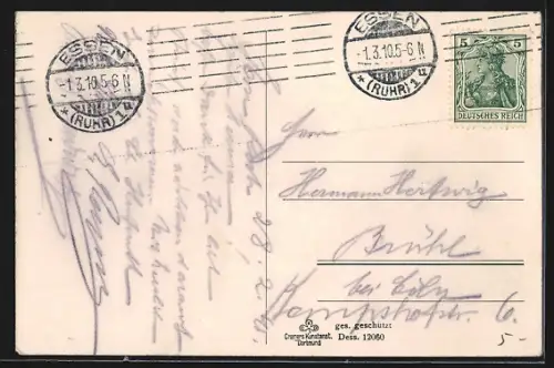 AK Essen, Huyssen`s Stiftung, Hauptbahnhof, Post