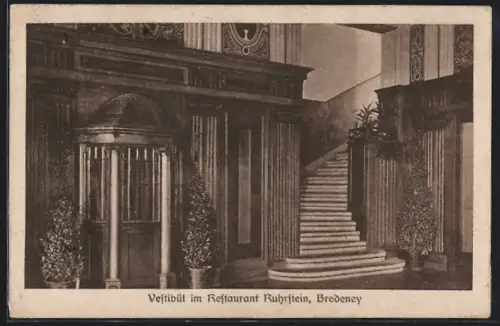 AK Bredeney, Restaurant Ruhrstein, Inh. Waldemar Müller, Vestibül im Restaurant