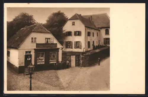 AK Essen / Ruhr, Strasseneck am Theaterplatz um 1870