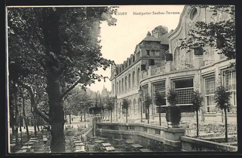 AK Essen, Stadtgarten Saalbau-Terrasse