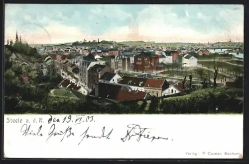 AK Steele a. d. R., Panoramaansicht des Ortes