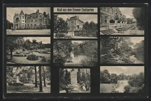 AK Essen, Stadtgarten, Partie im Stadtgarten