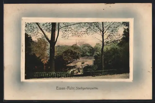 AK Essen /Ruhr, Stadtgartenpartie