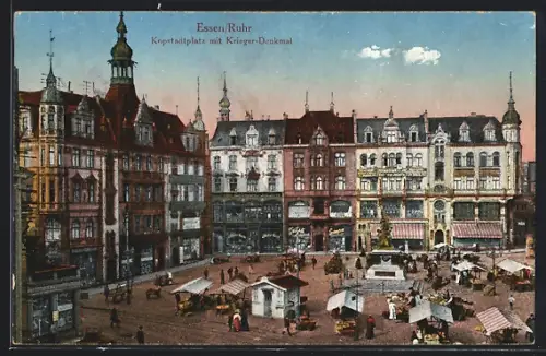 AK Essen /Ruhr, Kopstadtplatz, Krieger-Denkmal