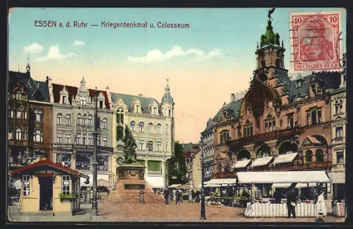AK Essen a. d. Ruhr, Kriegerdenkmal, Colosseum