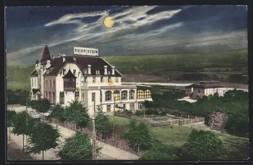 AK Essen, Kurhaus Ruhrstein m. Ruhrtal, Villa Hügel