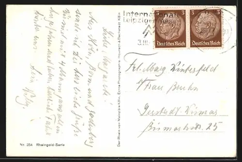 AK Köln, Nachtaufnahme im Scheinwerferlicht