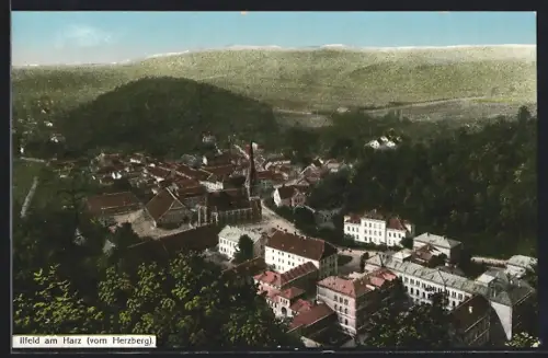 AK Ilfeld am Harz, Ortsansicht vom Herzberg