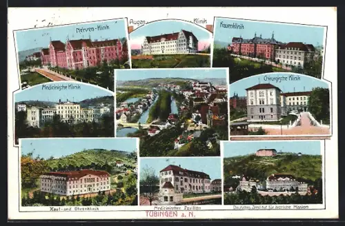 AK Tübingen a. N., Nervenklinik, Augenklinik, Frauenklinik, medizinische und chirurgische Kliniken