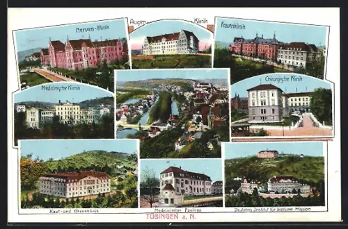 AK Tübingen a. N., Nervenklinik, Augenklinik, Frauenklinik, Medizinische Klinik