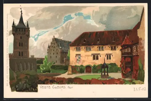 Künstler-AK Coburg, Partie an der Veste