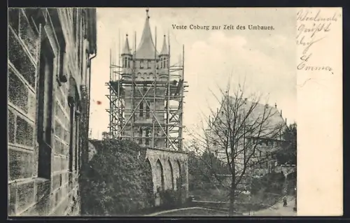 AK Coburg, Veste Coburg zur Zeit des Umbaues