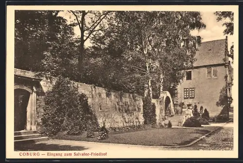 AK Coburg, Eingang zum Salvator-Friedhof