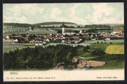 AK Gföhl, Teilansicht mit Kirche